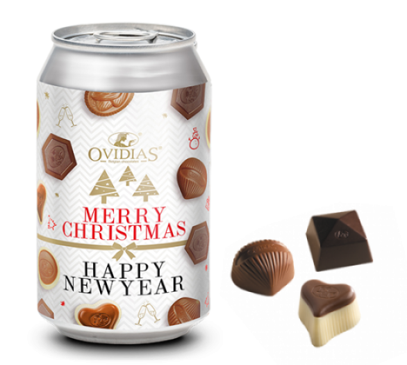 Happy Holiday-Dose mit Pralinenmischung (95g)