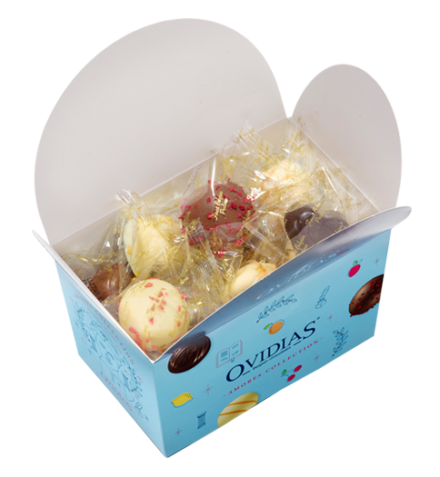 Box with fruity chocolate mix (250g)